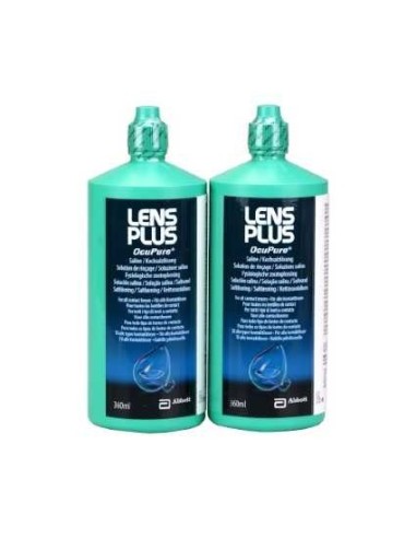 Lens Plus OcuPure Saline 2x360 ml - 12,90 € | Óptica Hispania