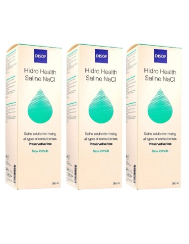 Hidro Health Saline Nacl 3X360 ml - 10,50 € | Óptica Hispania
