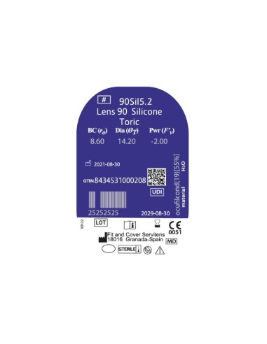 Lens 90 Silicone Toric Trimestral (1 lentilla) - 52,80 € | Óptica Hispania