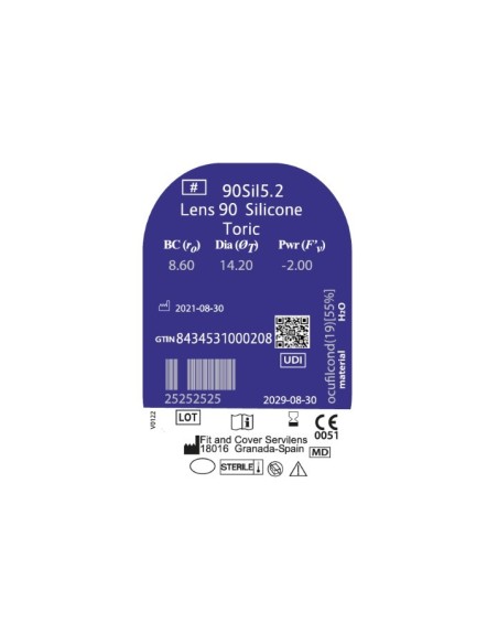 Lens 90 Silicone Toric Trimestral (1 lentilla) - 52,80 € | Óptica Hispania
